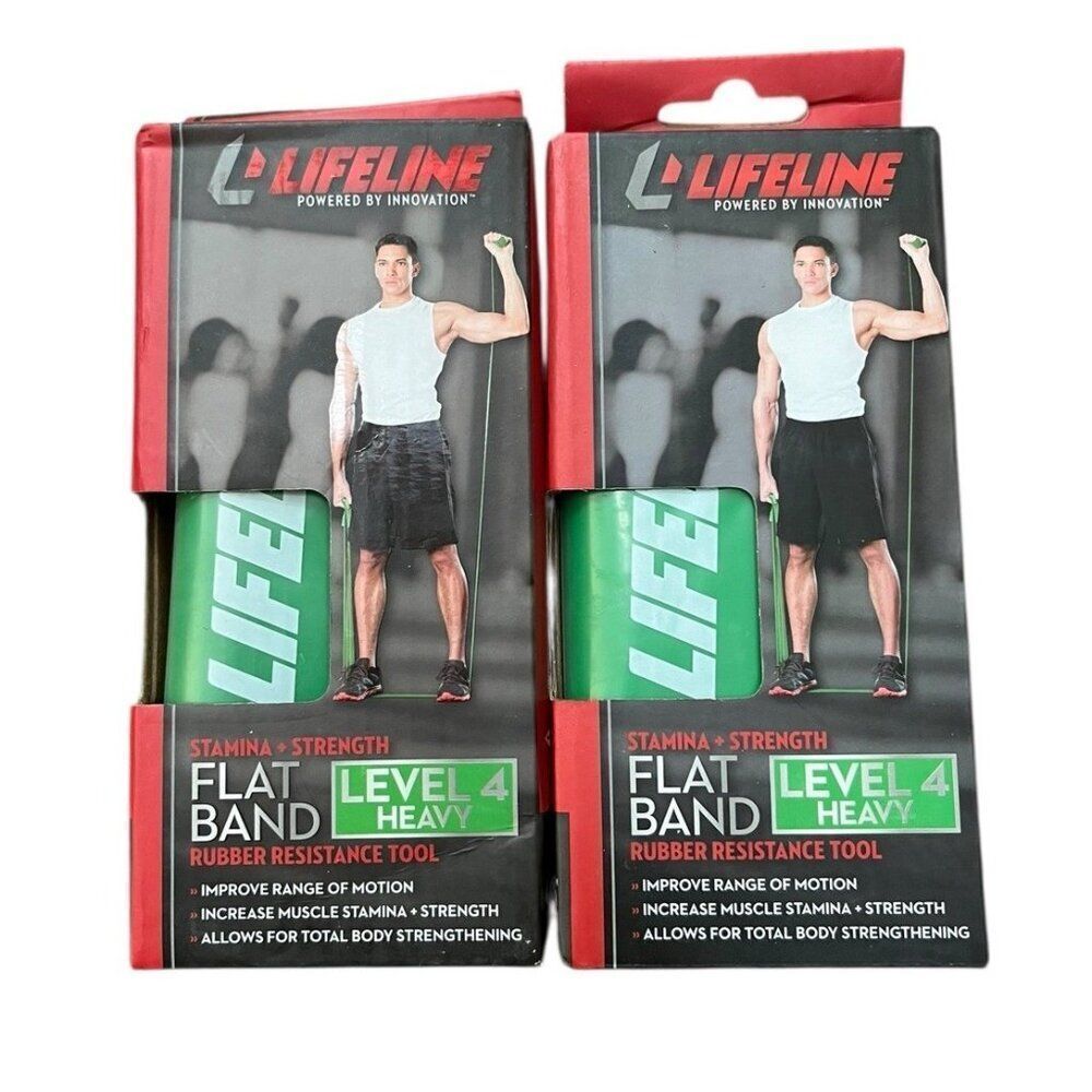 Lifeline Flat Band Rubber Resistance tool Level 4 Heavy For Strength NEW In Box
